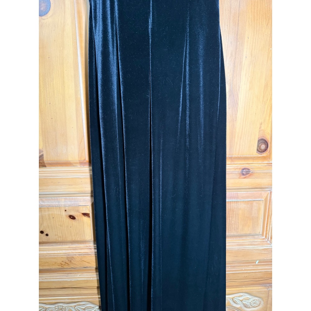 Marie St Claire Black Velvet Evening Gown Boned Corset Dress Size 4 Vintage - Picture 13 of 16